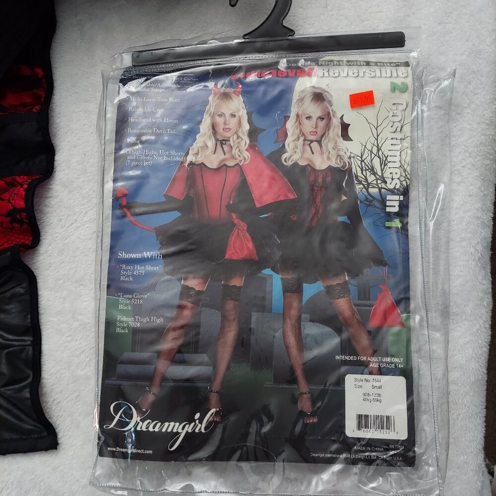 NWT Dreamgirl 7544 Women Sexy Devil Reversible Costume, Small